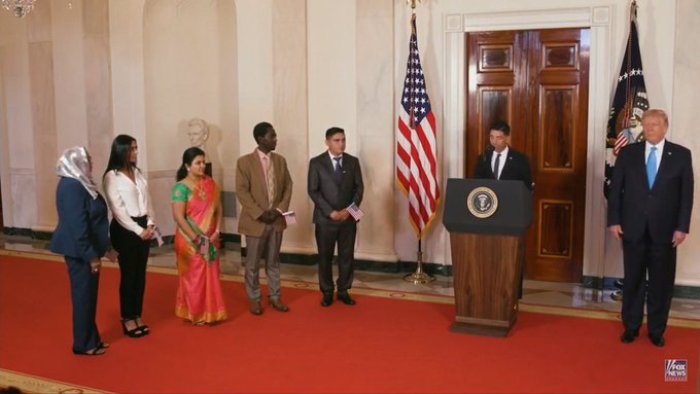 Indian techie sworn-in as US citizen at White House ceremony in presence of Donald Trump