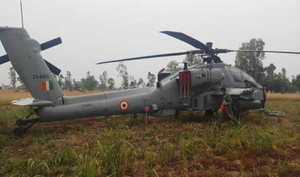 Indian Air force helicopter makes emergency landing at village Budhawar