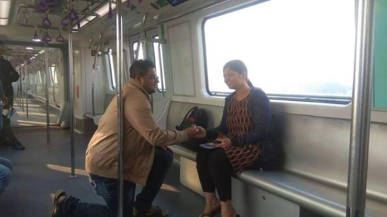 Valentine's Day: Man proposes to his partner during debut run of Kolkata's E-W Metro