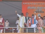 Mithun Chakraborty joins BJP in Kolkata's Brigade Parade Ground ahead of Modi show