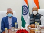 Nepal Foreign Minister Pradeep Kumar Gyawali meets Indian Defence Minister Rajnath Singh