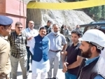 Devusinh Chauhan takes stock Zojila tunnel in Kashmir