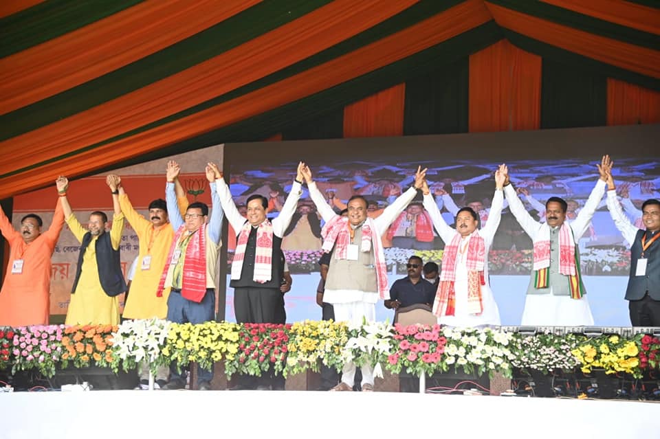 BJP led alliance crosses magic figure of 64 in Assam in initial counting