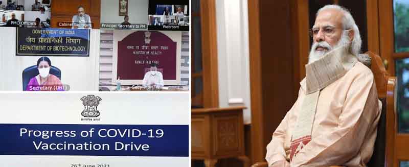 Prime Minister chairs review meeting on Covid-19 vaccination drive