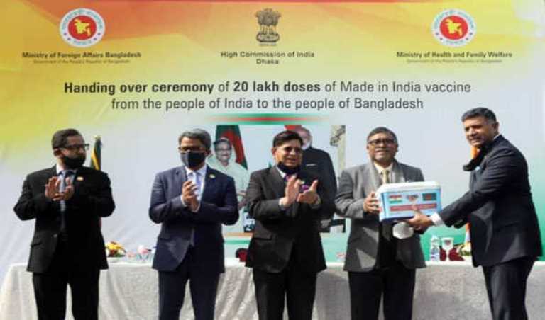 India officially hands over 20 lakh COVID-19 vaccine to Bangladesh as a gift