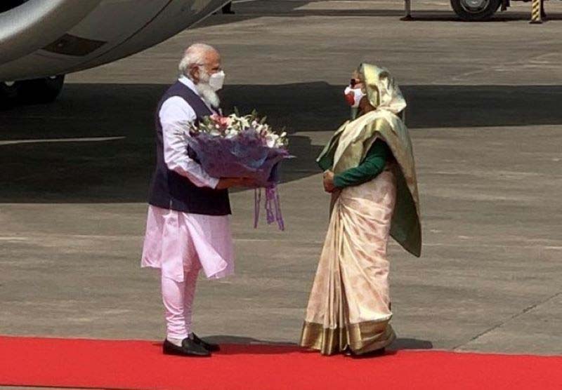 PM Modi reaches Bangladesh for 2-day visit, welcomed by Sheikh Hasina