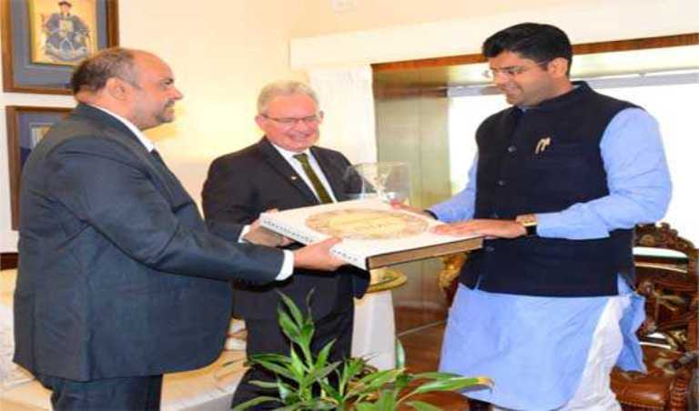 Dushyant Chautala discusses business relations with British Deputy High Commissioner