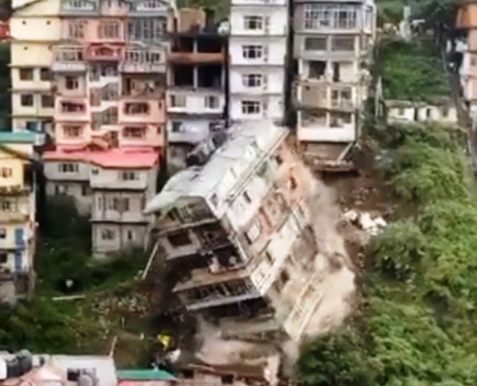 Multi-storey building collapses in Shimla due to landslide, no casualties reported