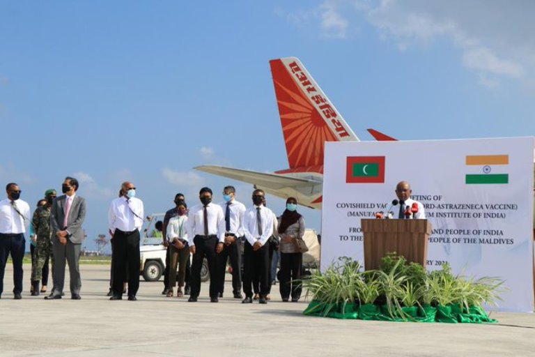 Maldives thanks India for sending a consignment of 100,000 doses of Covershield