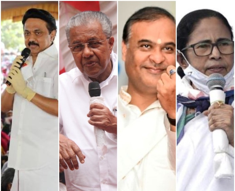 DMK ahead in TN, LDF in Kerala, NDA in Assam, TMC & BJP neck-to-neck in Bengal
