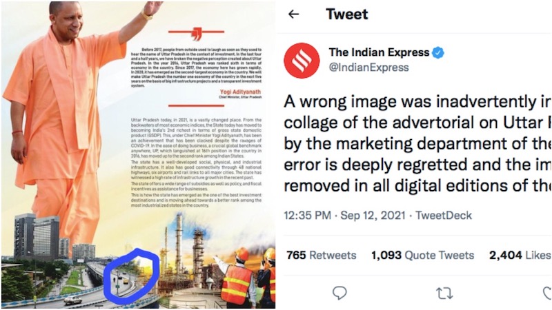 Indian Express owns up Yogi ad bloomer featuring Kolkata's Maa flyover