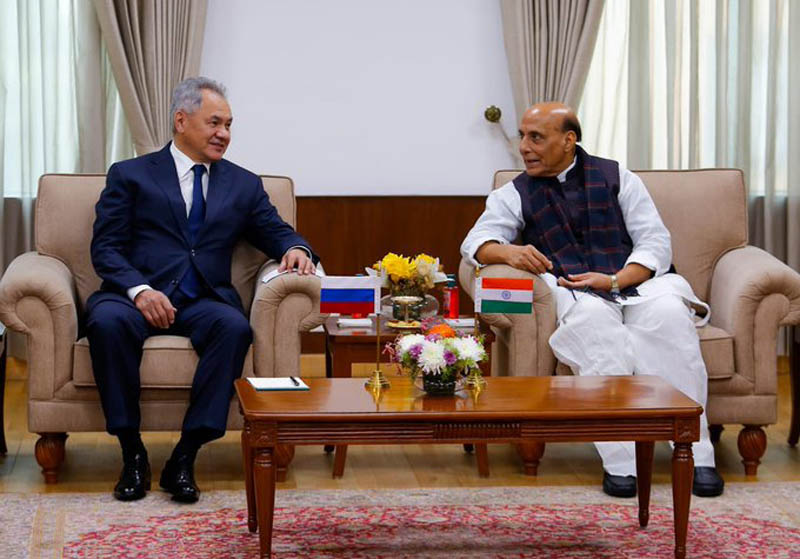 Rajnath Singh meets Russian Defence Minister General Sergey Shoigu