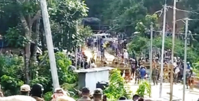 Tension escalates again along Assam-Mizoram border, Mizo miscreants try to stop road construction work in Cachar