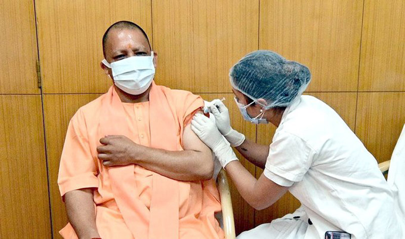 UP CM Yogi Adityanath takes first COVID-19 vaccine jab