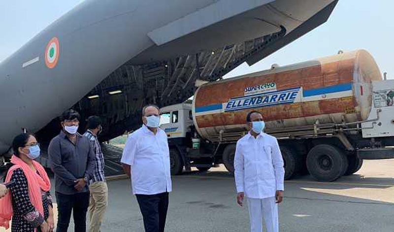 Telangana airlifts eight Oxygen tankers to Odisha