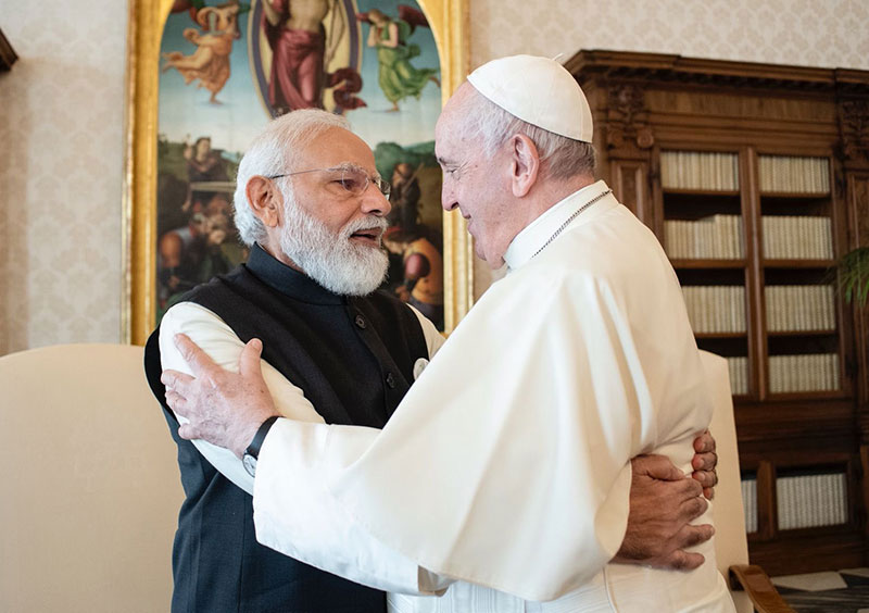 PM Narendra Modi gifted Pope Francis a silver candlestick, book on commitment to environment