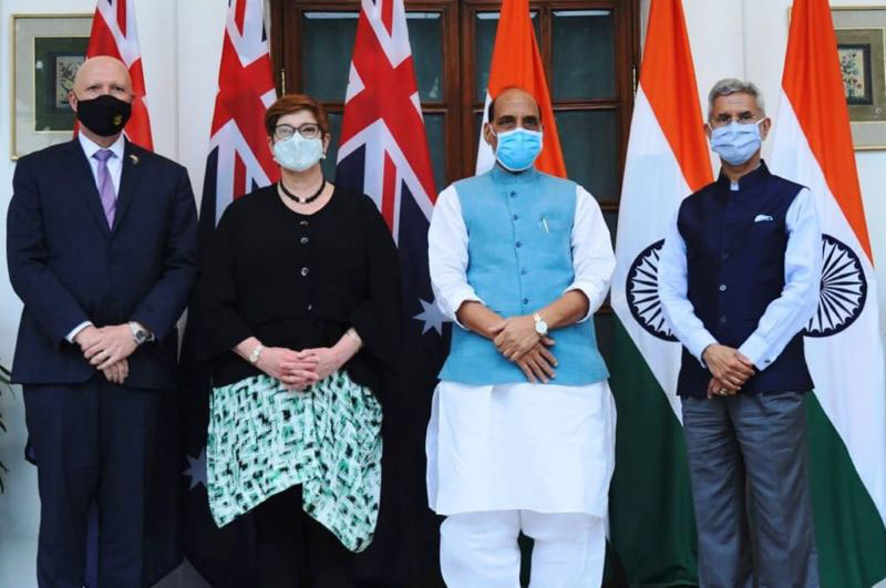 S Jaishankar, Rajnath Singh meet Australian counterparts for inaugural 2+2 dialogue