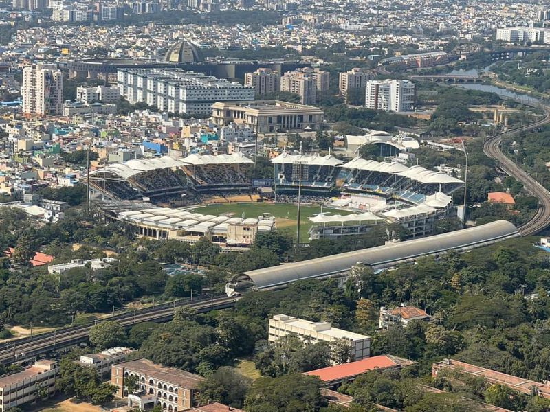 Modi catches fleeting aerial view of India-England cricketing action at Chennai's Chidambaram stadium