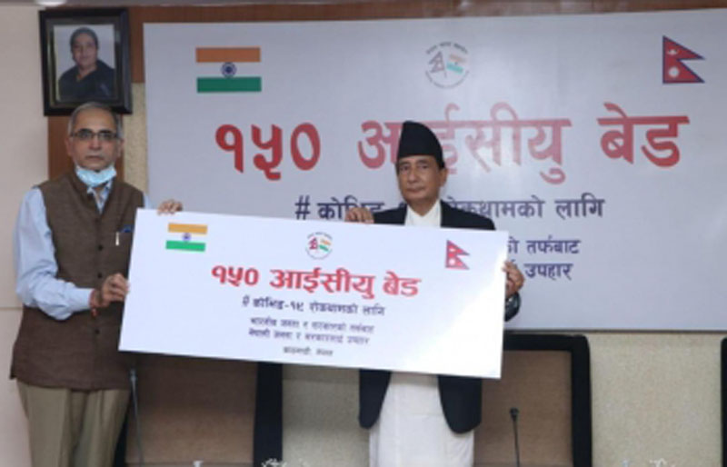 COVID-19: India hands over 150 ICU beds to Nepal