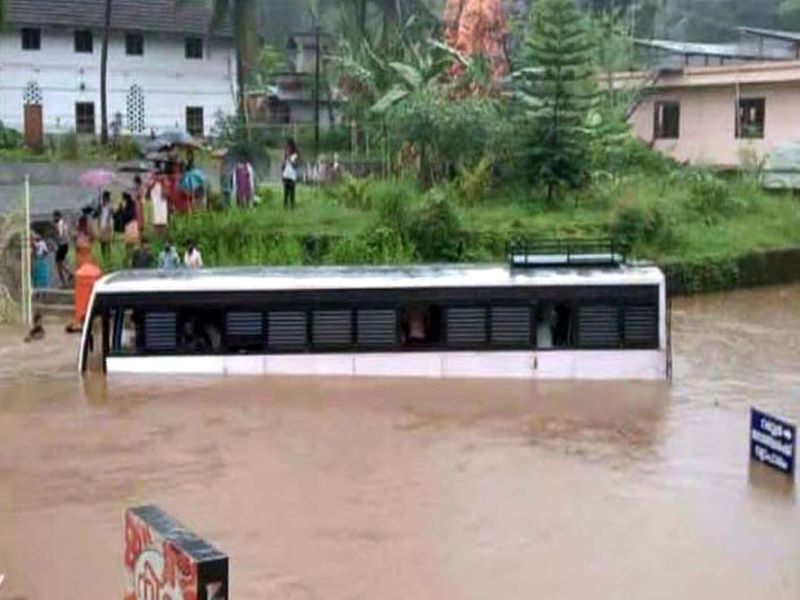 Five killed as heavy rains flood roads, trigger landslides in Kerala