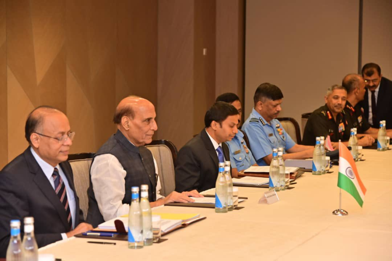 Defence minister Rajnath Singh holds bilateral meets with his Uzbek, Kazakh and Belarusian counterparts in Uzbekistan