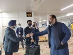 Flight carrying around 200 Indian citizens stranded in Ukraine arrives in Delhi, Rajeev Chandrasekhar receives them