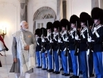 Queen Margrethe II of Denmark welcomes Prime Minister Narendra Modi