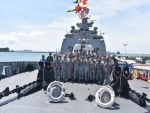 Indian Naval ships INS Sahyadri, Kadmatt visit Singapore as part of South East Asia deployment