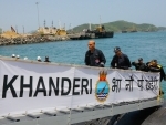 Rajnath Singh undertakes sea sortie on stealth submarine ‘INS Khanderi’ at Karwar