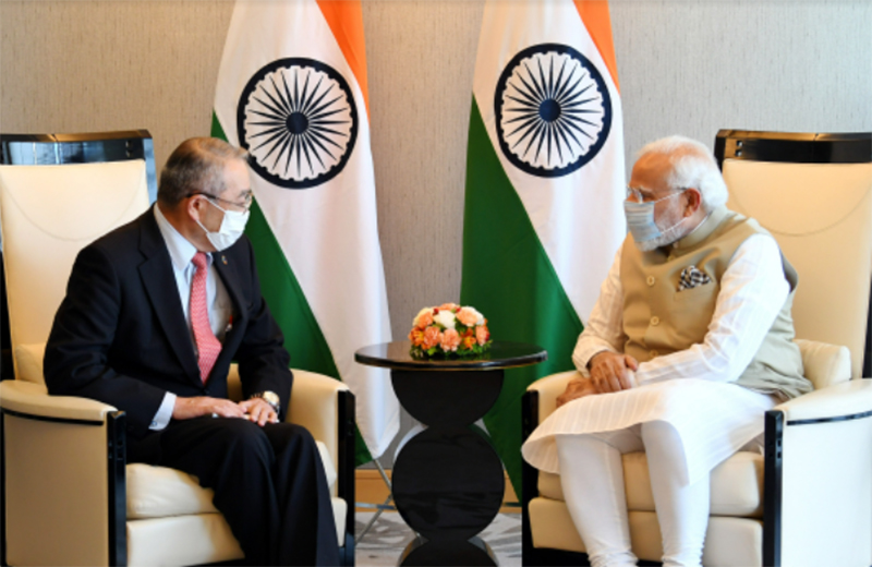 PM Narendra Modi meets NEC Corporation Chairman Nobuhiro Endo
