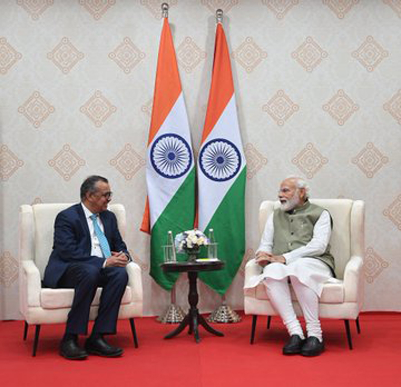 WHO chief Tedros meets Narendra Modi
