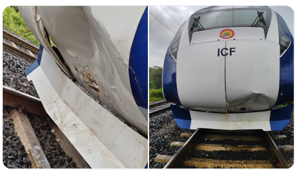 Vande Bharat Express hits cow, a day after it rammed into a herd of buffaloes
