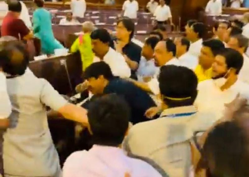 Scuffle breaks out between TMC and BJP MLAs in West Bengal Assembly over Birbhum arson