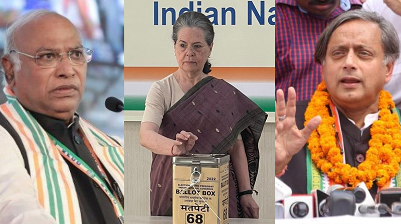 Congress presidential polls between two non-Gandhis underway; Sonia, Rahul, Priyanka cast votes
