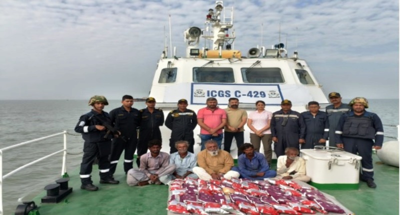 Indian Coast Guard apprehends Pakistani boat carrying arms, drugs worth Rs 350 crores off Gujarat