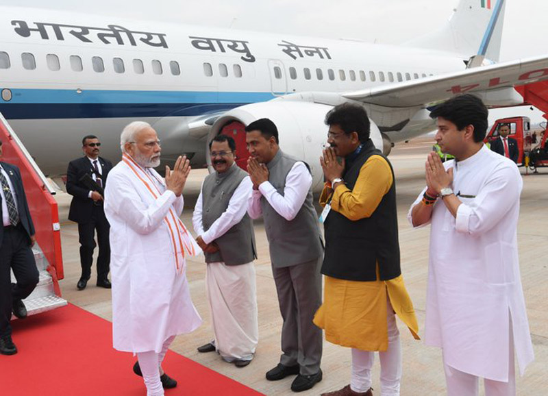 Narendra Modi arrives in Goa