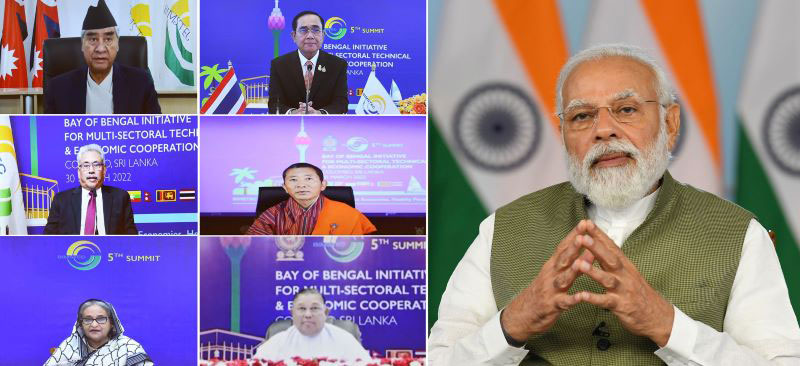 PM Modi addressing at the 5th BIMSTEC attended by several other world leaders | Image Credit: PIB