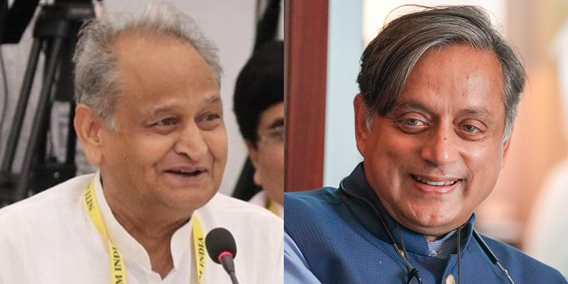 Ashok Gehlot (L) and Shashi Tharoor (R) | Image Credit: Facebook/Ashok Gehlot/Shashi Tharoor