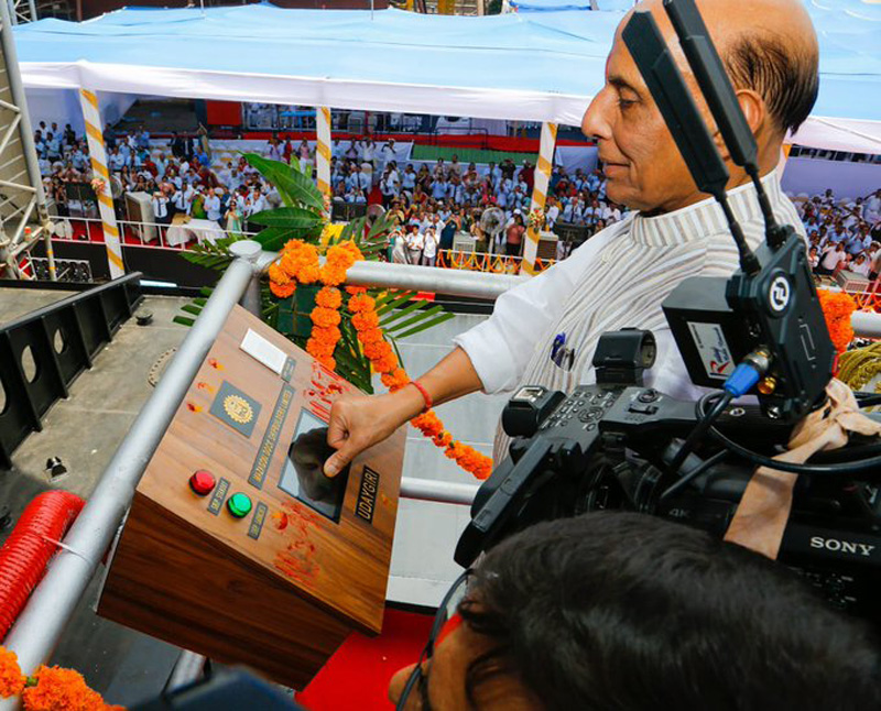 Rajnath Singh launches two indigenous frontline warships