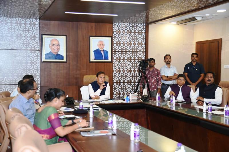 Assam CM reviews flood situation with DCs through video conference