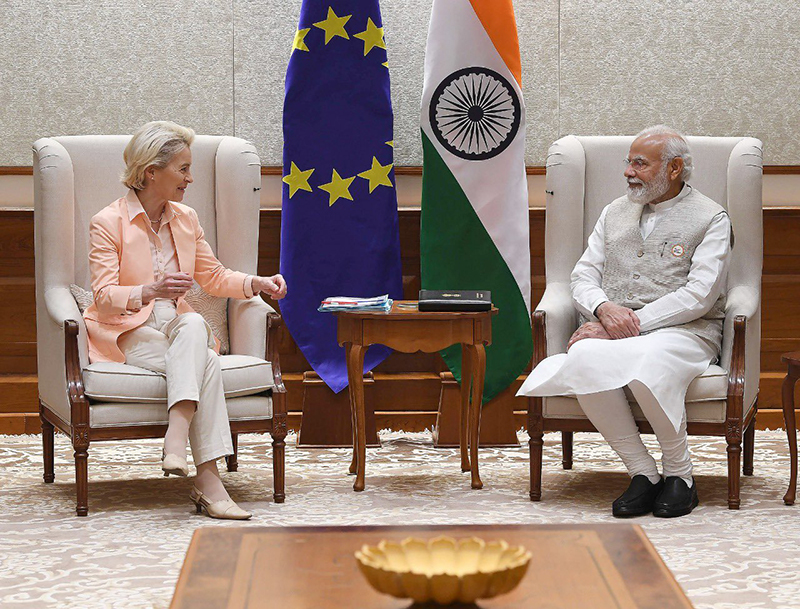 PM Modi holds talk with EU President Ursula Von der Leyen in Delhi