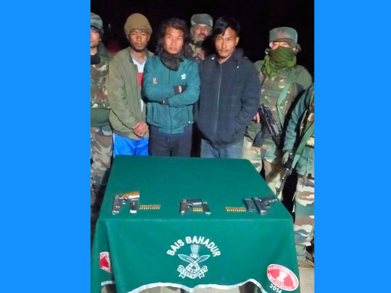 Assam Rifles apprehend three armed cadres with arms-ammunition in Manipur