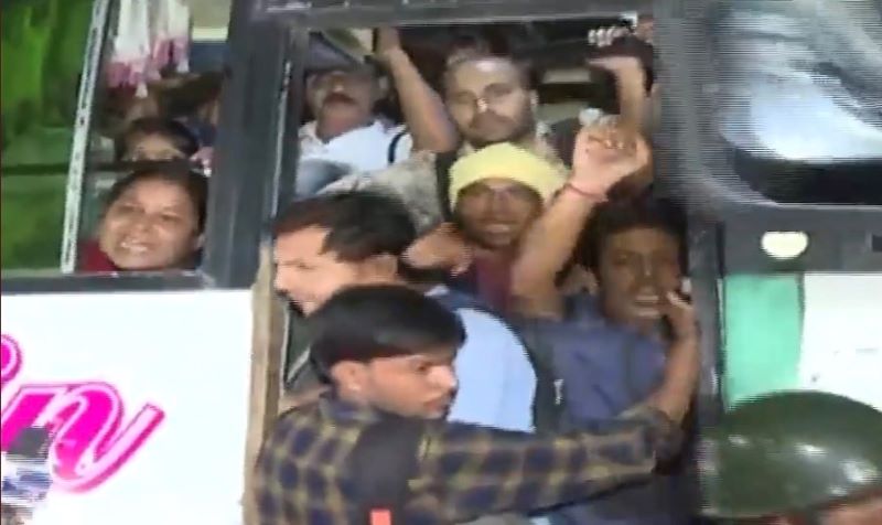 Protesters driven away by police | Image Credit: Screenshot grab from video