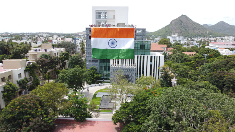 Independence Day: Mega 75x50 ft national flag hoisted by Tamil Nadu Minister KN Nehru