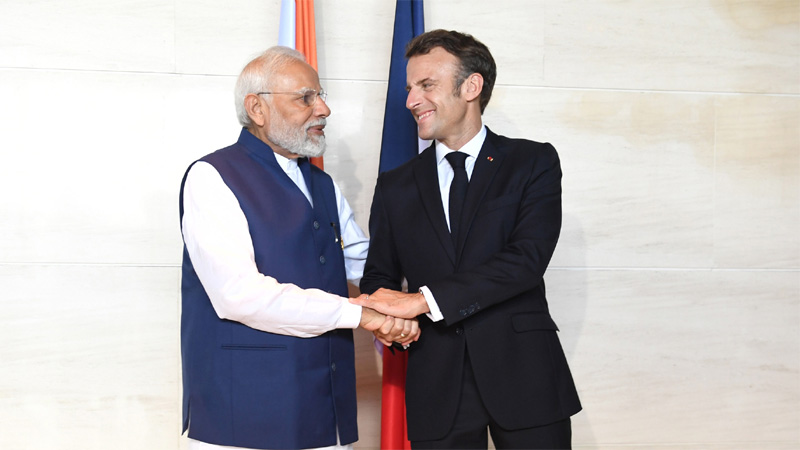 Narendra Modi meets Emmanuel Macron, discusses ongoing collaboration in diverse areas like defence, civil nuclear, trade and investment