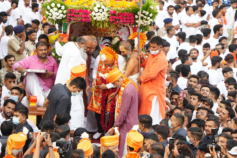 Gujarat CM Bhupendra Patel uses golden broom to flag off Jagannath Rath Yatra