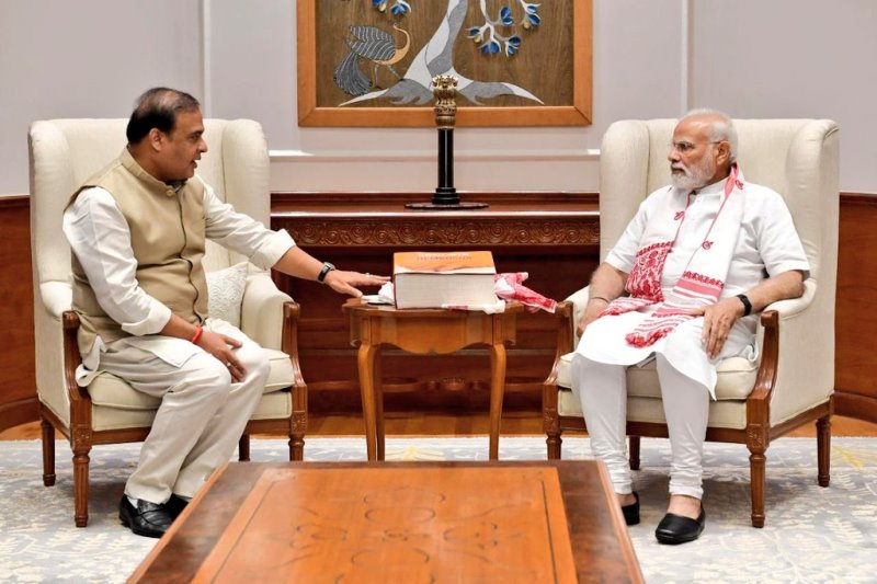 Himanta Biswa Sarma briefs PM Modi about development initiatives in Assam