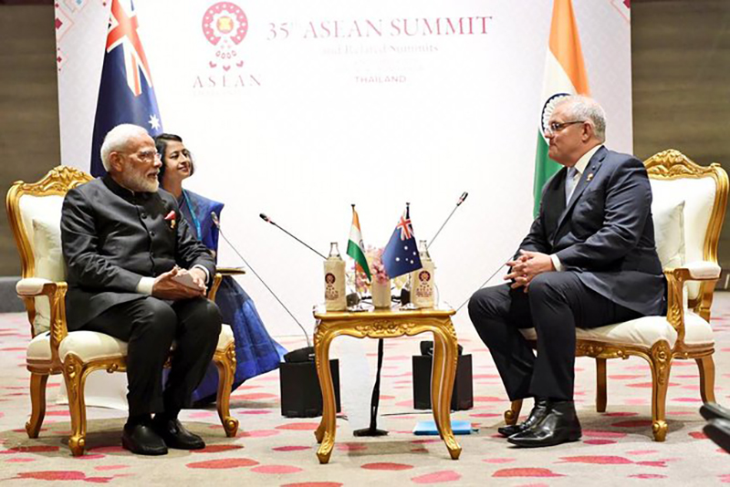 Prime Minister Narendra Modi witnesses signing of the India-Australia Economic Cooperation and Trade Agreement