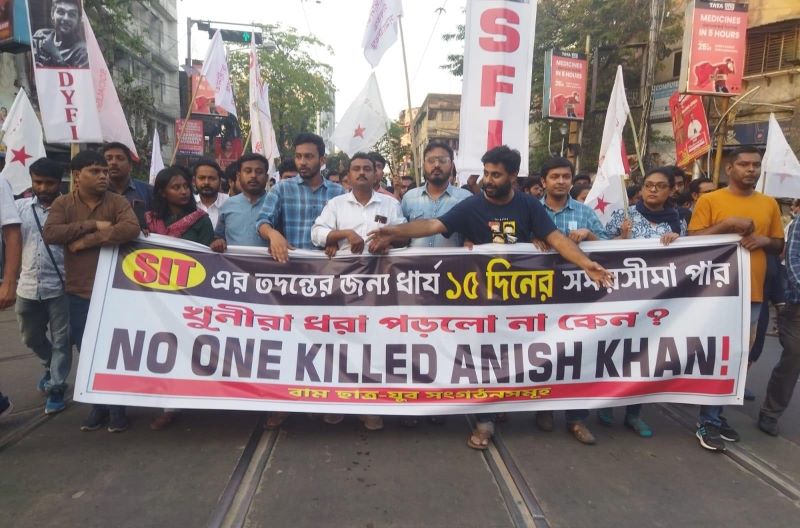 Kolkata: Left youth leaders hit streets again demanding justice for Anish Khan 'murder'