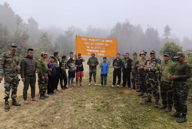 Assam Rifles conducts tree plantation drive, promotes awareness on AIDS